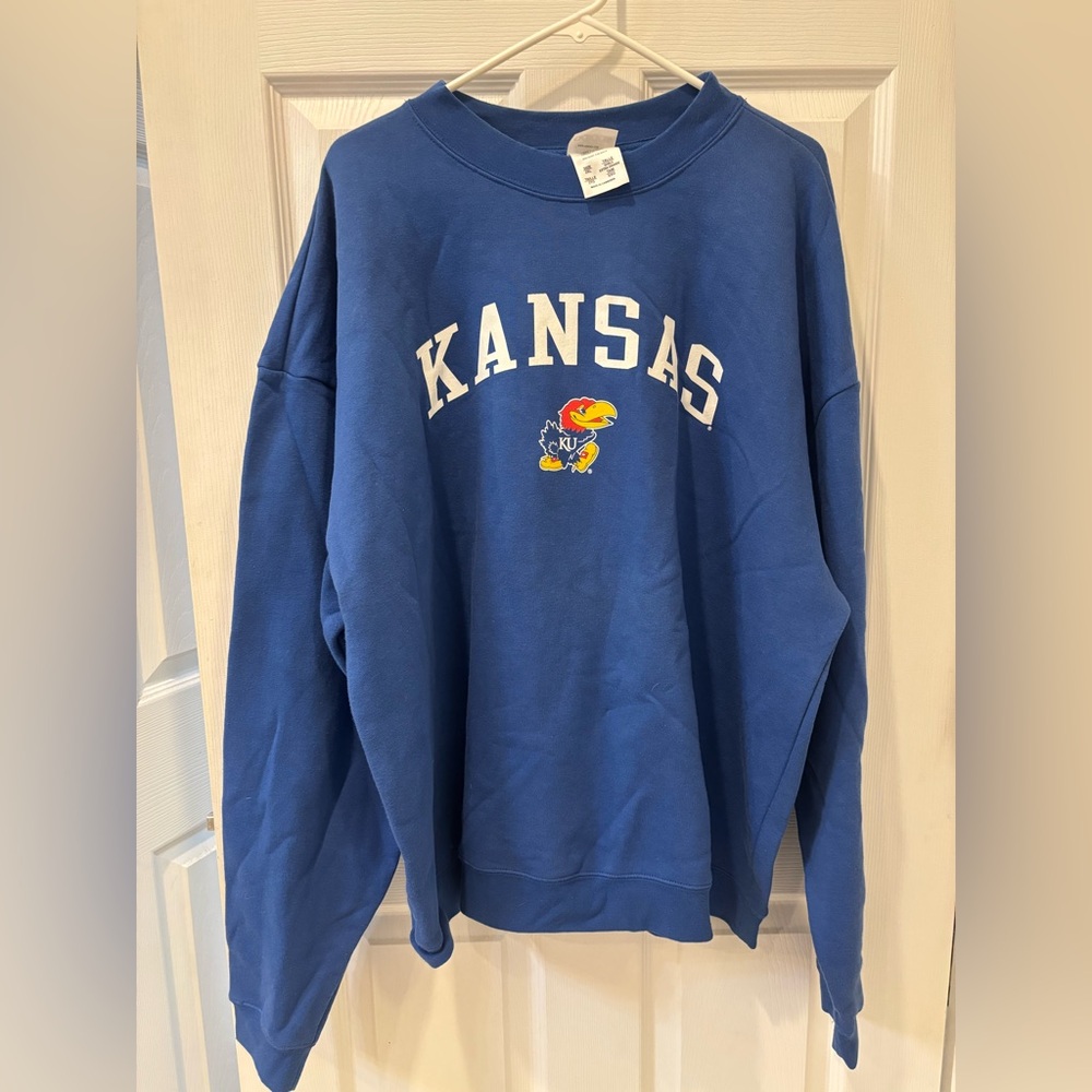 Adidas Kansas Jayhawks‎ Blue Crewneck Sweatshirt